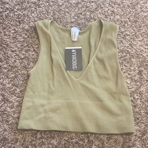 NWT Niki Biko V neck Green Tank - One size